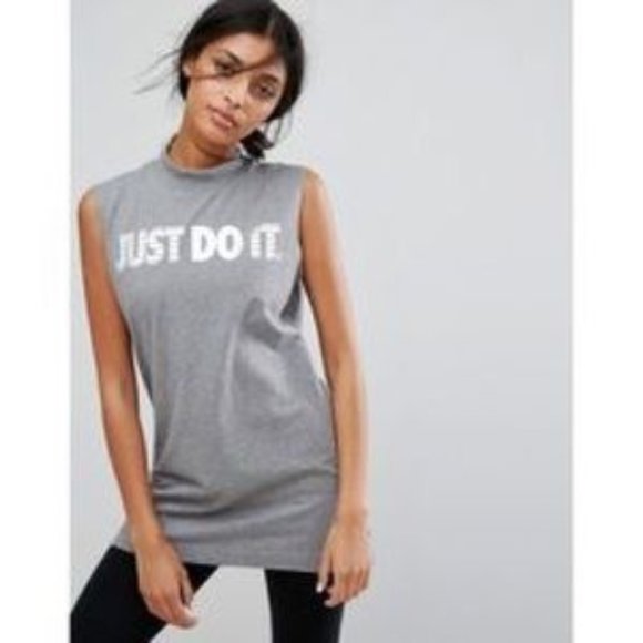 Nike Tops - Nike High Neck Tank Top w/ "Just Do It" Holographic Print